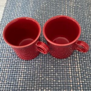 Set of 2: Fiesta Scarlet Classic Ring Handle 10 1/4 oz Mugs